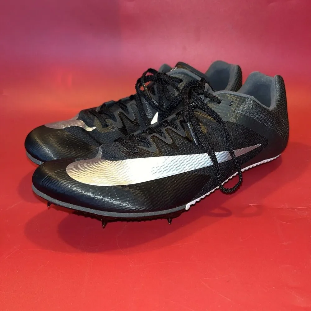 Nike Zoom Rival Spikes Track Shoes DC8753-001 Black Silver Size 8.5